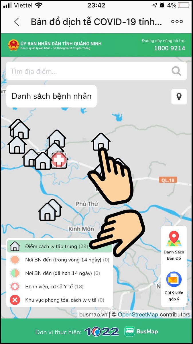 Bấm Xem điểm c&aacute;ch l&yacute; tập trung, Bấm v&agrave;o biểu tượng ng&ocirc;i nh&agrave;