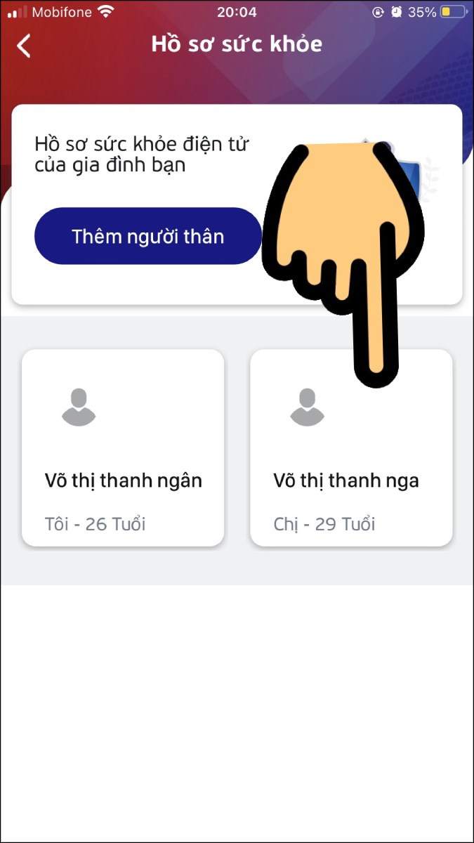 Xem lại hoặc chỉnh sửa hồ sơ sức khỏe của người th&acirc;n bạn
