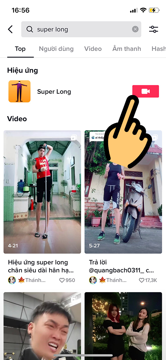 Nhập t&igrave;m từ kho&aacute; Super Long 