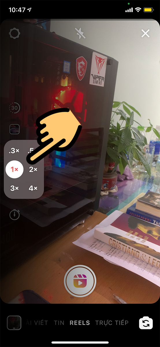 Để chỉnh tốc độ