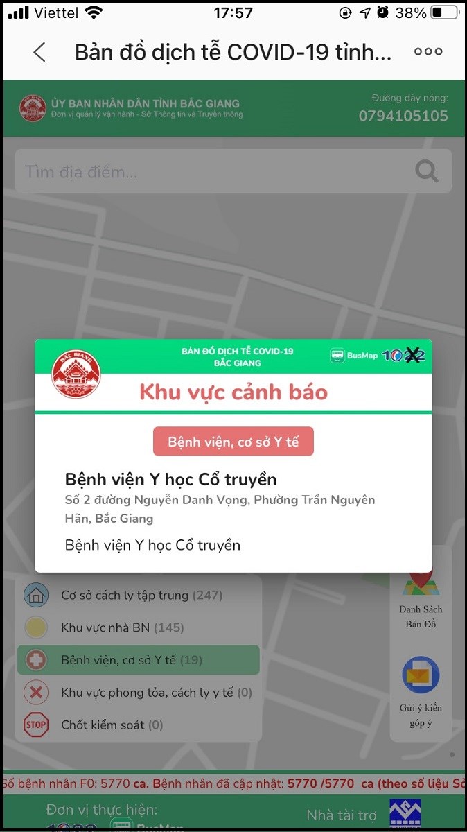 Xem thông tin Bệnh viên, cơ sở y tế