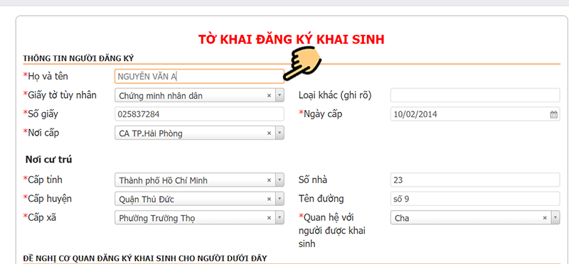 Điền đầy đủ th&ocirc;ng tin người đăng k&yacute;