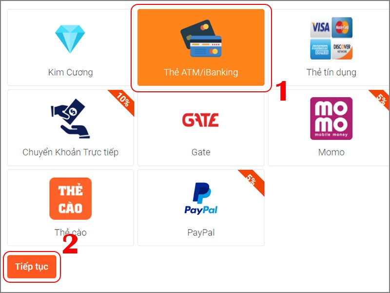 Chọn phương thức thanh to&aacute;n bạn muốn sử dụng