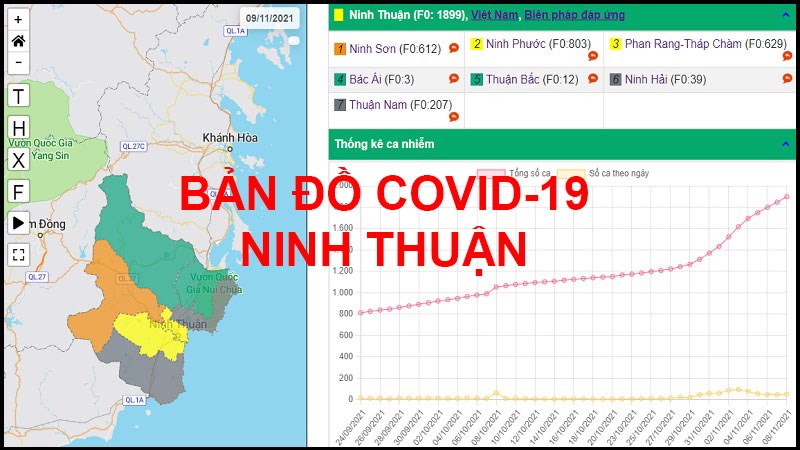C&aacute;ch xem bản đồ Covid-19 Ninh Thuận v&ugrave;ng xanh v&ugrave;ng đỏ mới nhất