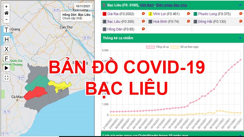 C&aacute;ch xem bản đồ Covid-19 Bạc Li&ecirc;u v&ugrave;ng xanh v&ugrave;ng đỏ mới nhất