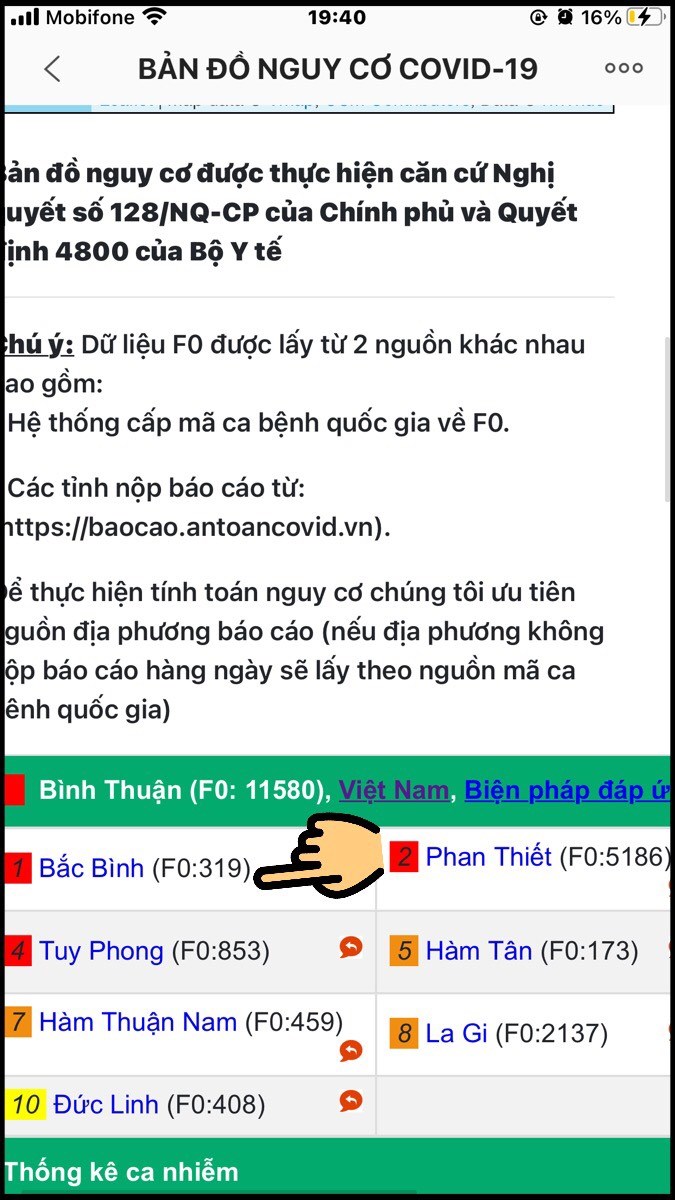 Chọn huyện muốn xem chi tiết 