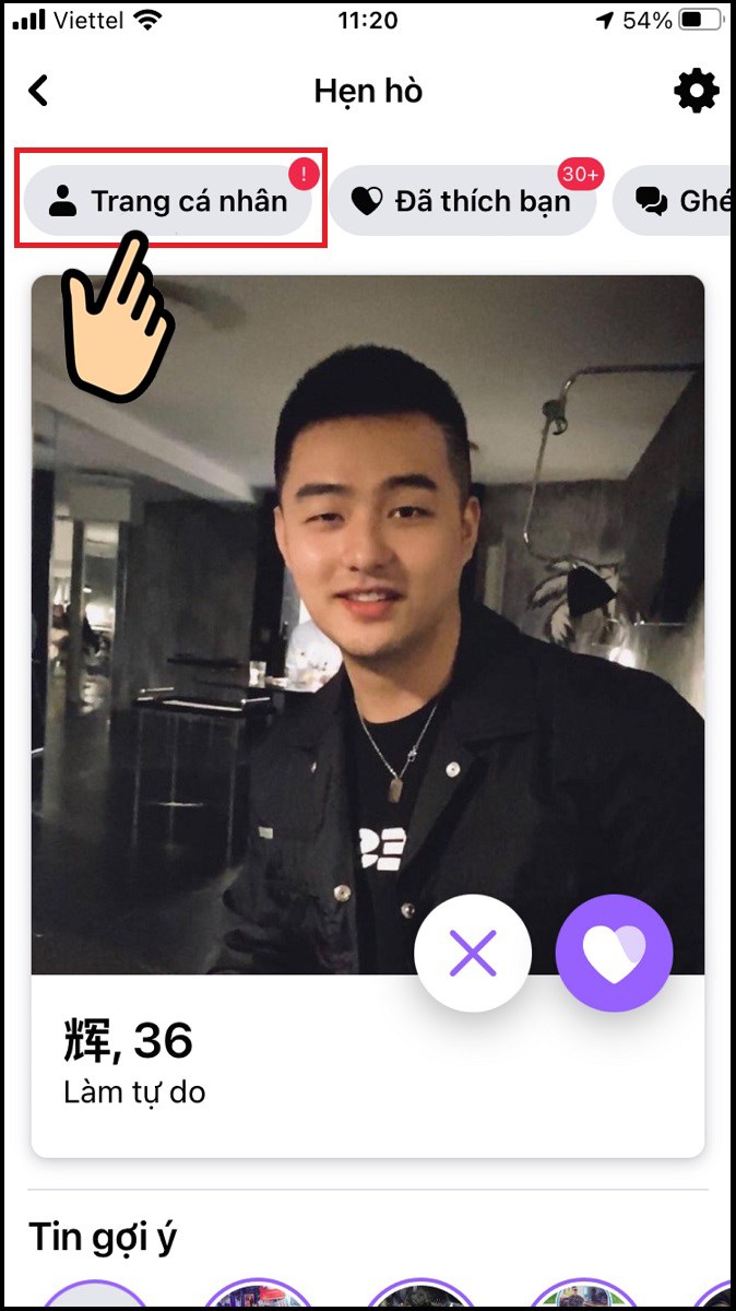 Chọn Trang c&aacute; nh&acirc;n