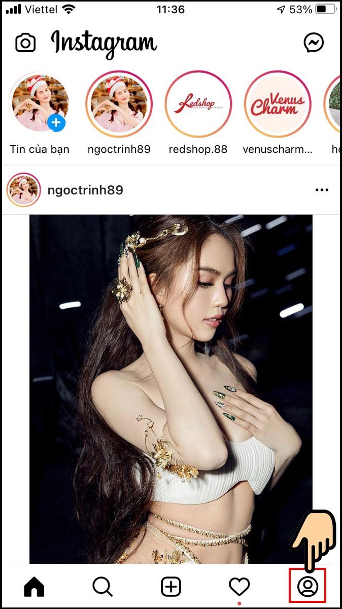 Mở ứng dụng Instagram trên điện thoại