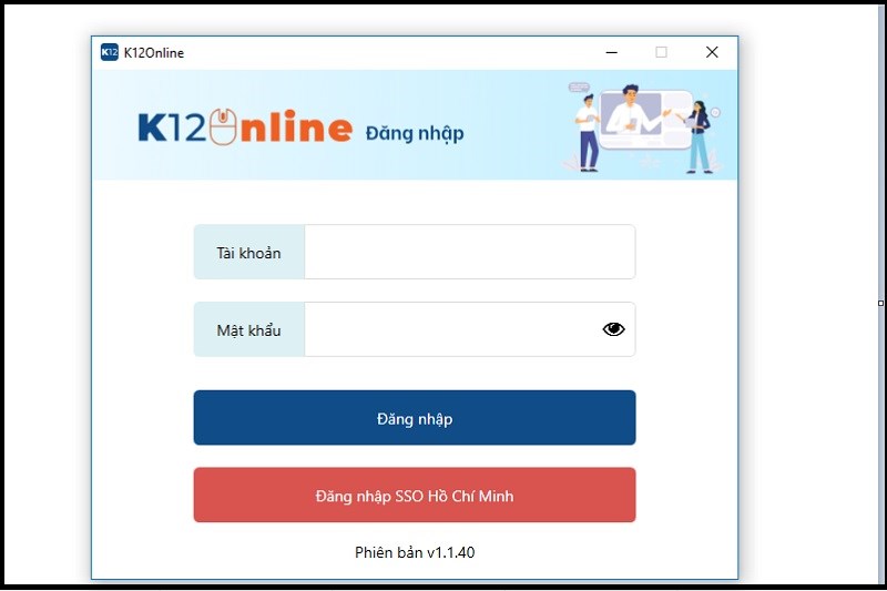 Truy cập phần mềm K12Online để đăng nhập vào hệ thống