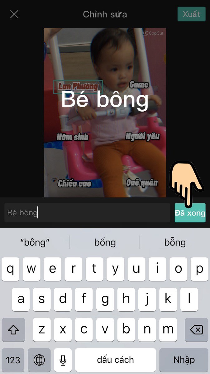 Bấm Đã xong Bấm Đã xong