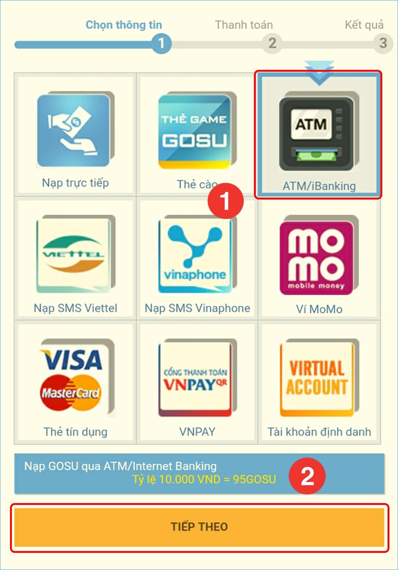 Chọn ATM/IBanking