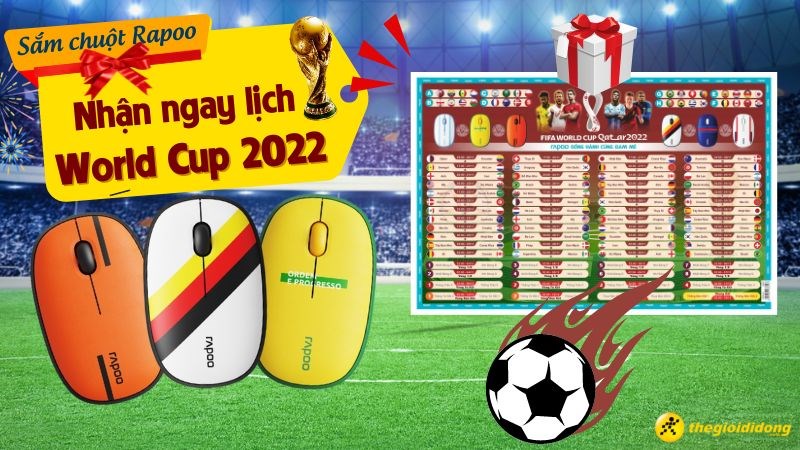 Sắm chuột Rapoo - Nhận ngay lịch World Cup 2022