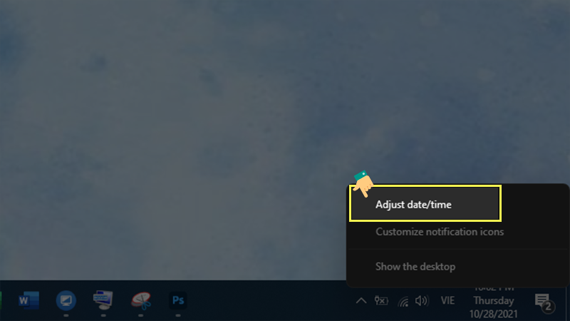 Nhấn chọn Adjust date/time