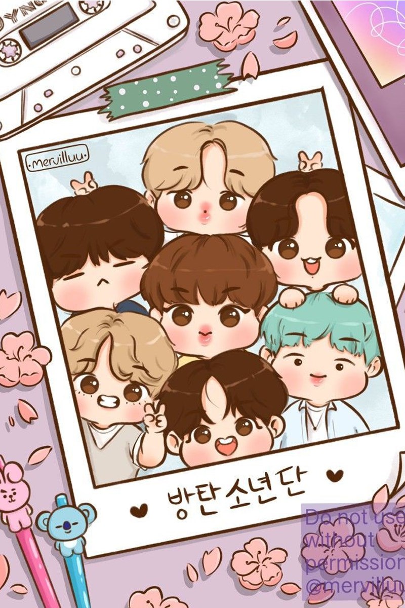 Chibi cả nhóm BTS - 2