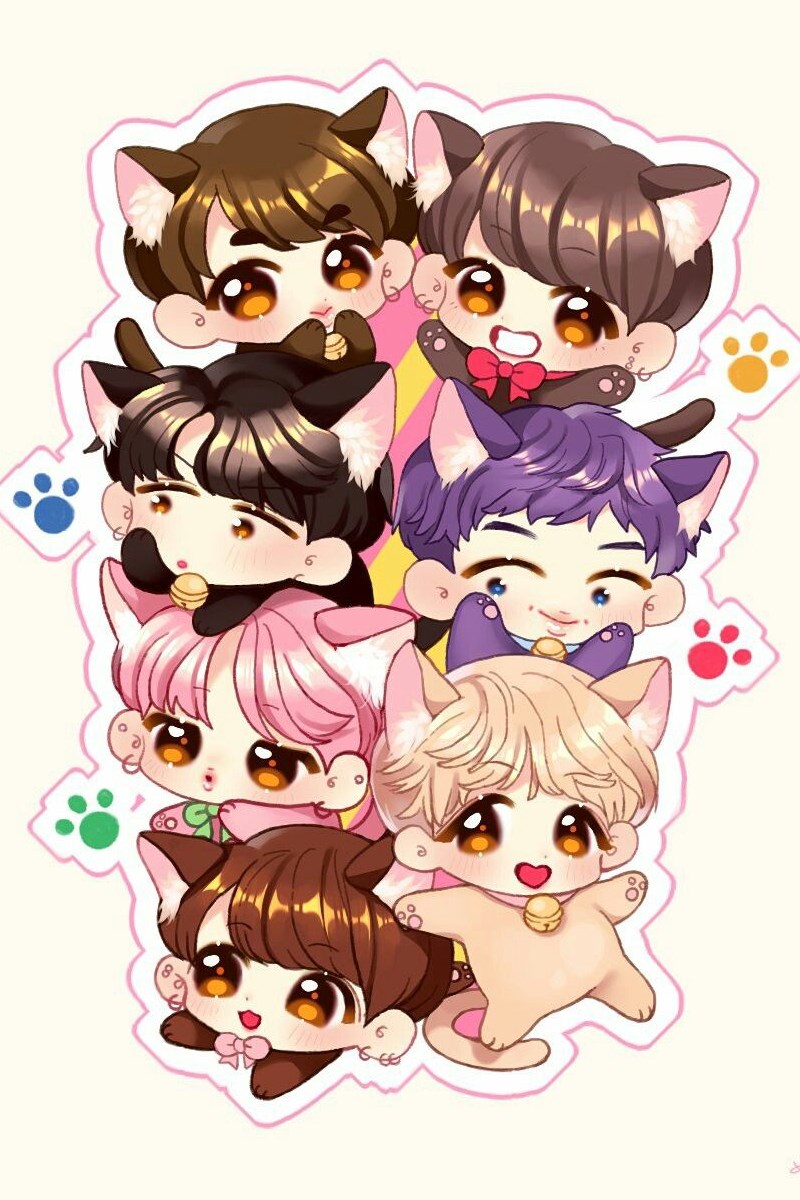 Chibi cả nhóm BTS - 1