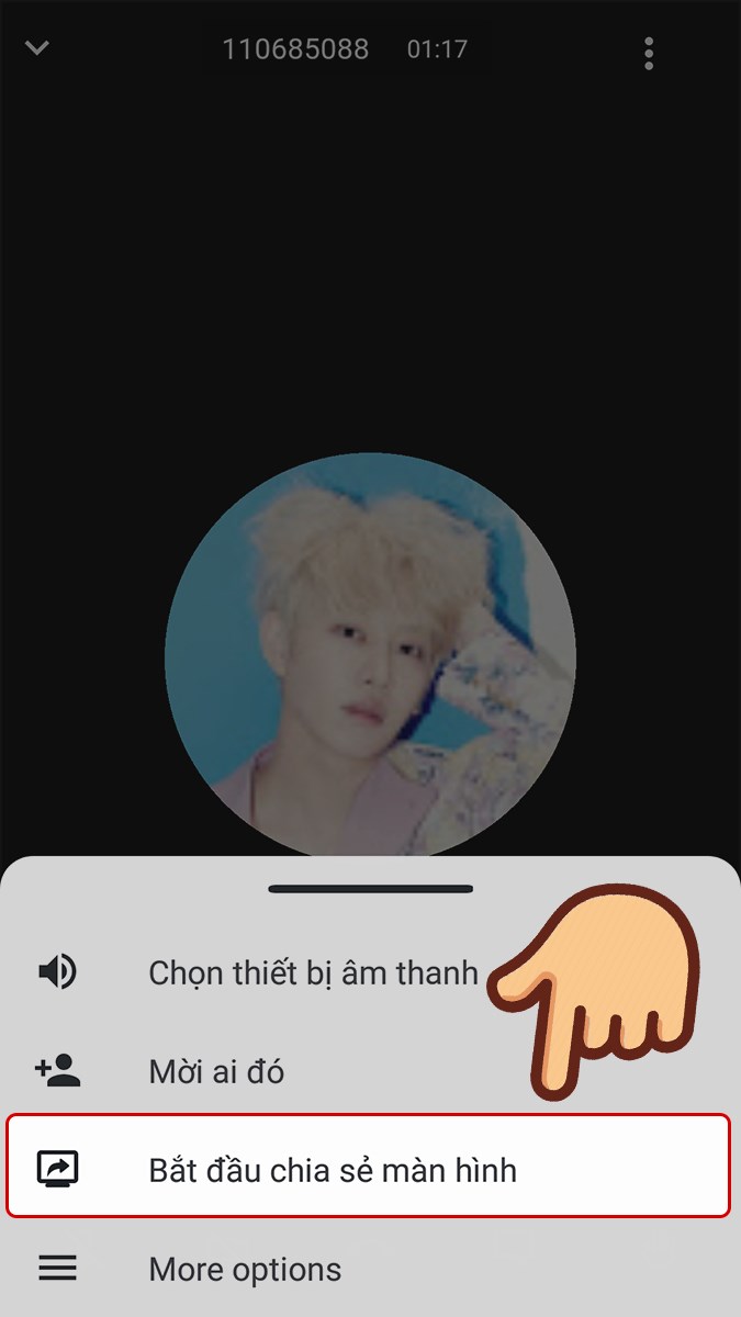 Chọn Bắt đầu chia sẻ m&agrave;n h&igrave;nh