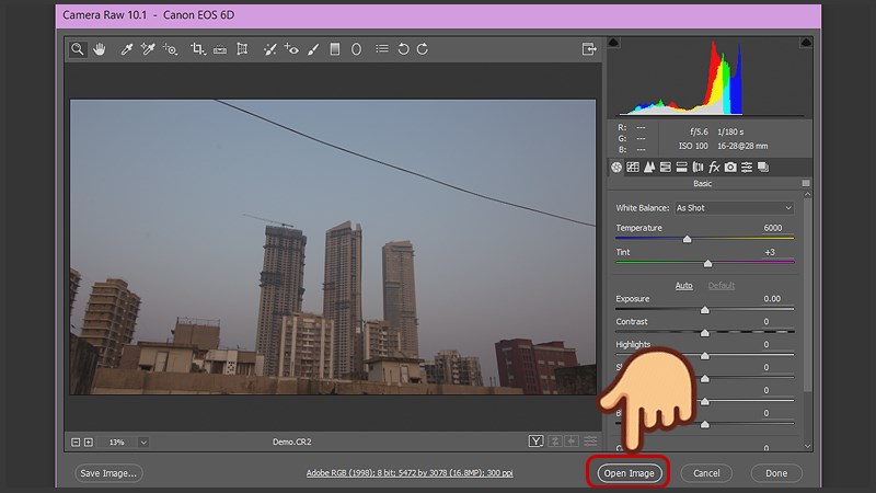 Chọn Open Image để mở h&igrave;nh ảnh