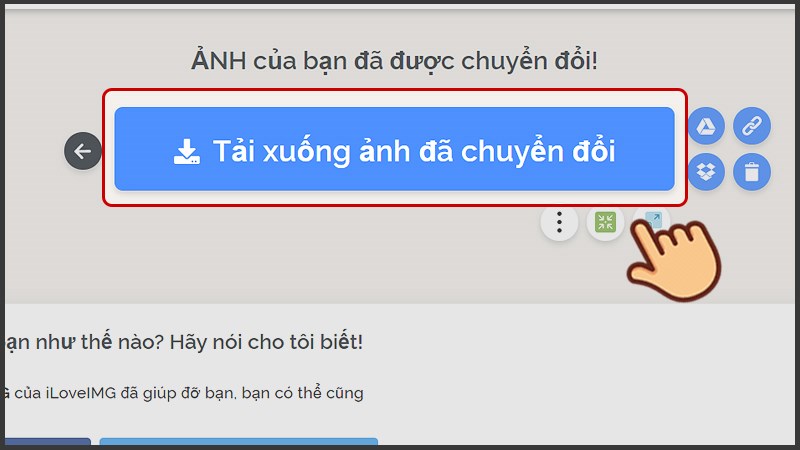 Chọn Tải xuống ảnh đ&atilde; chuyển đổi