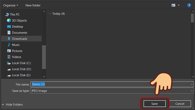 Chọn nơi lưu ảnh v&agrave; chọn Save để lưu file ảnh JPG vừa chuyển đổi