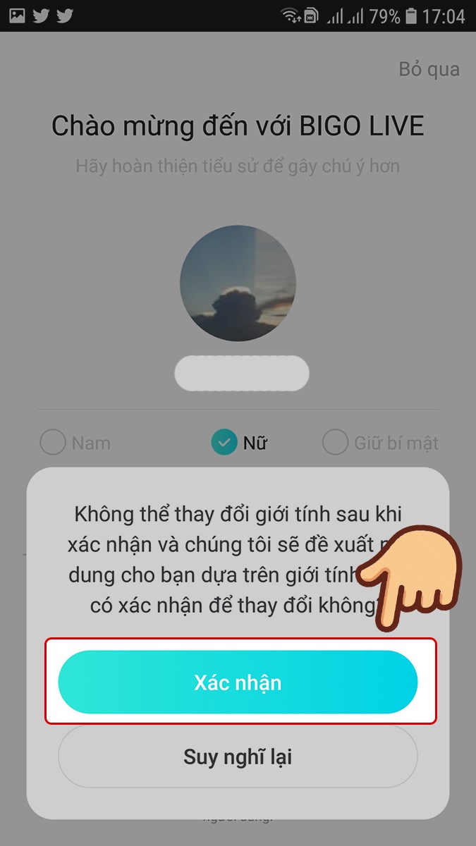 Chọn Xác nhận