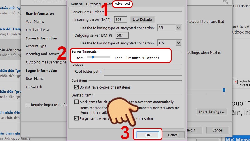 Kéo thanh trượt lên mức 2 - 3 minutes và chọn OK để lưu lại Kéo thanh trượt lên mức 2 - 3 minutes và chọn OK để lưu lại
