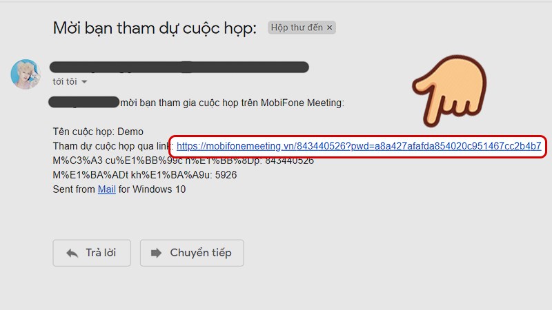 Nhấn v&agrave;o đường link để tham gia ph&ograve;ng họp