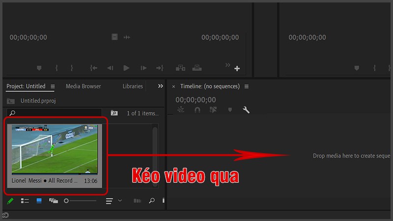 Kéo video qua khung làm việc bên phải