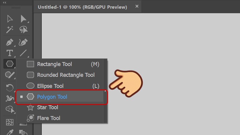 Chọn công cụ Polygon Tool