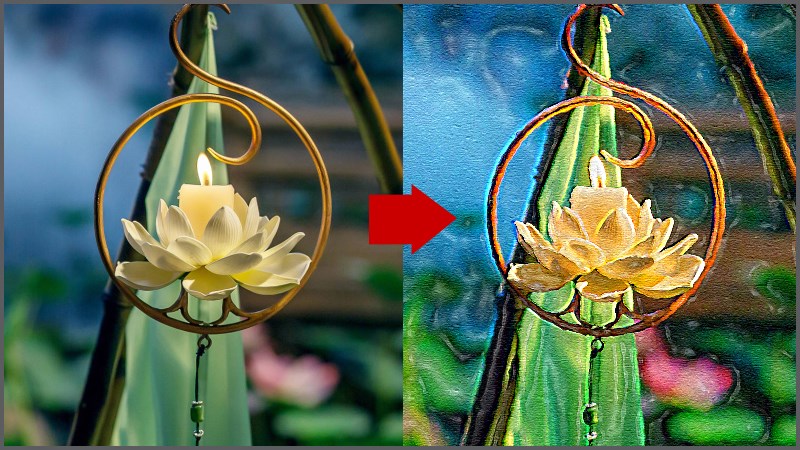 Thành quả trước và sau khi chuyển ảnh thành tranh sơn dầu