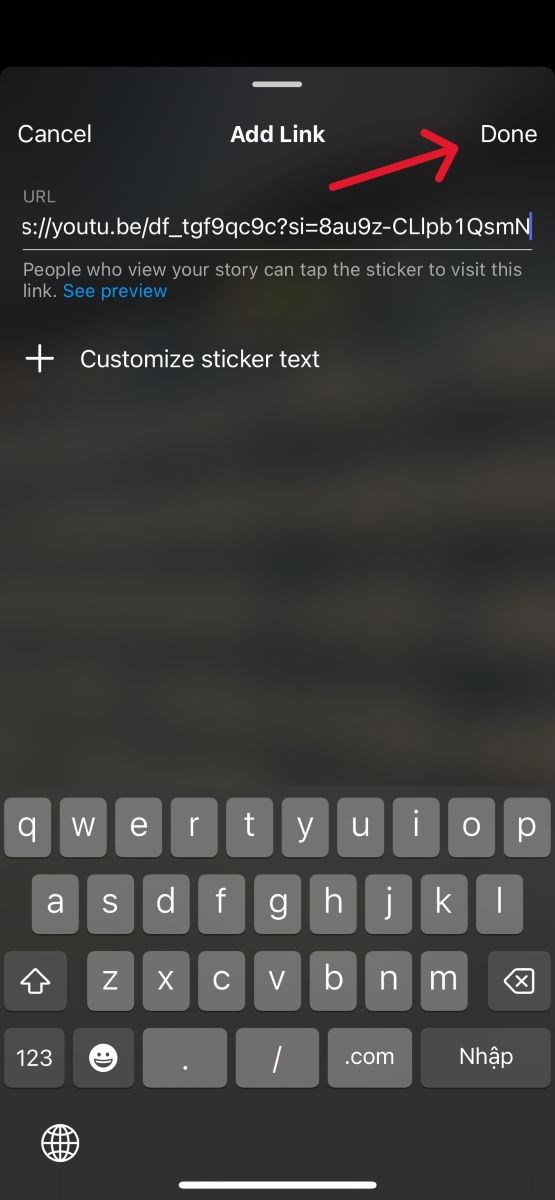 D&aacute;n đường link vừa sao ch&eacute;p rồi chọn 