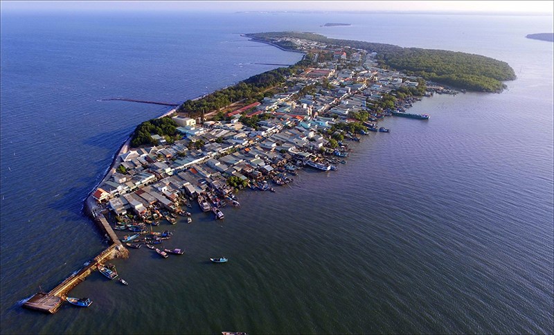 Đảo Thạnh An khi nhìn từ trên cao