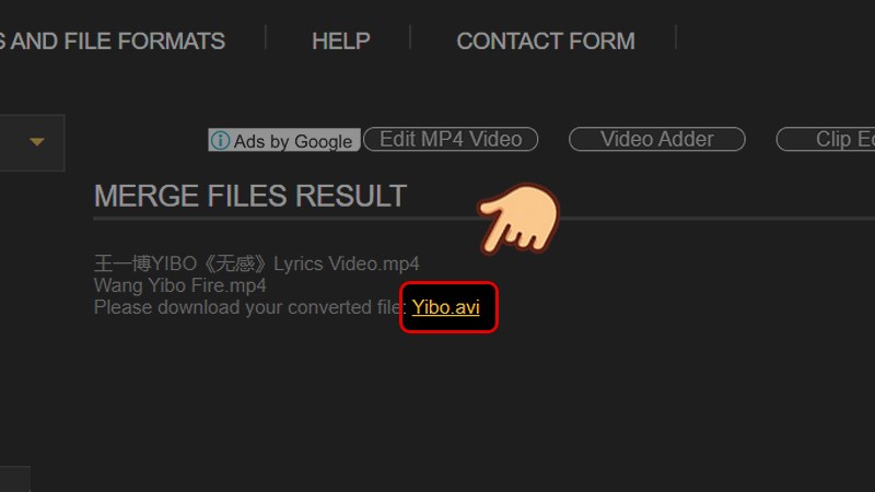 Nhấp v&agrave;o t&ecirc;n file để tải video vừa gh&eacute;p về m&aacute;y của bạn
