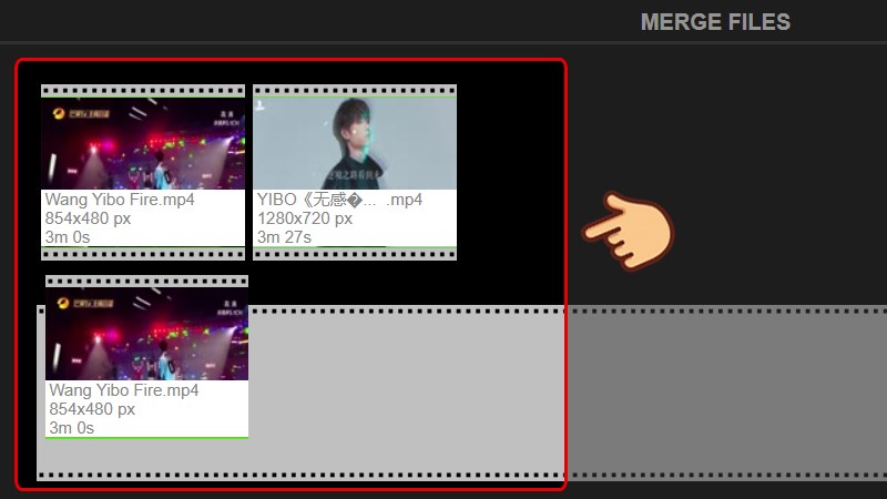 K&eacute;o c&aacute;c file đ&atilde; chọn ở ph&aacute;i tr&ecirc;n xuống khung ph&iacute;a dưới