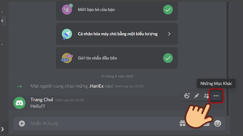 Di chuyển chuột đến tin nhắn muốn ghim v&agrave; chọn v&agrave;o biểu tượng ba chấm