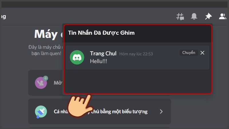 L&uacute;c n&agrave;y c&aacute;c tin nhắn đ&atilde; được ghim sẽ hiện ra