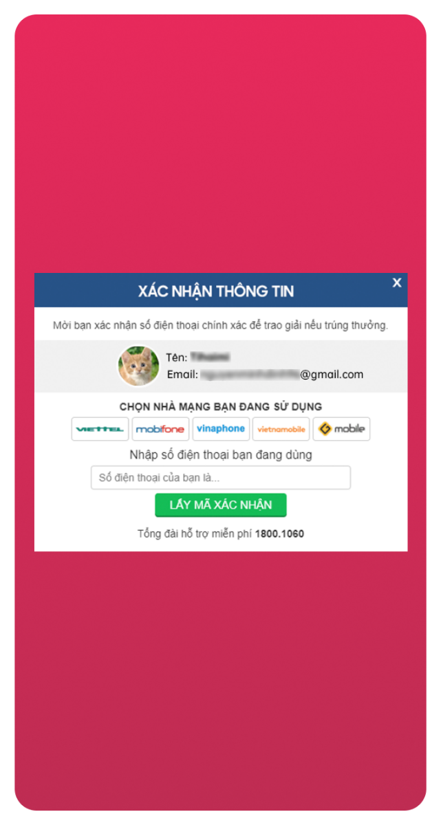 X&aacute;c nhận số điện thoại