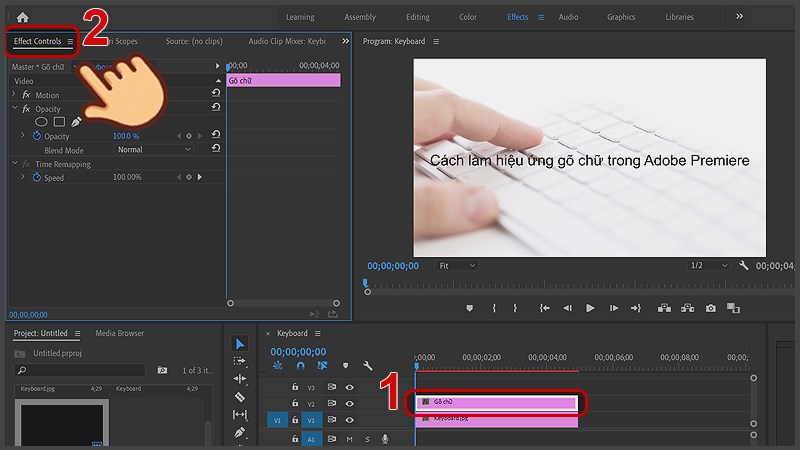 Cách làm hiệu ứng gõ chữ trong Adobe Premiere dễ dàng nhất