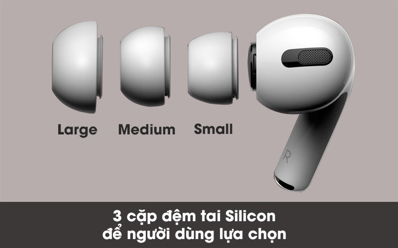 3 cặp đệm tai Silicon để người dùng lựa chọn