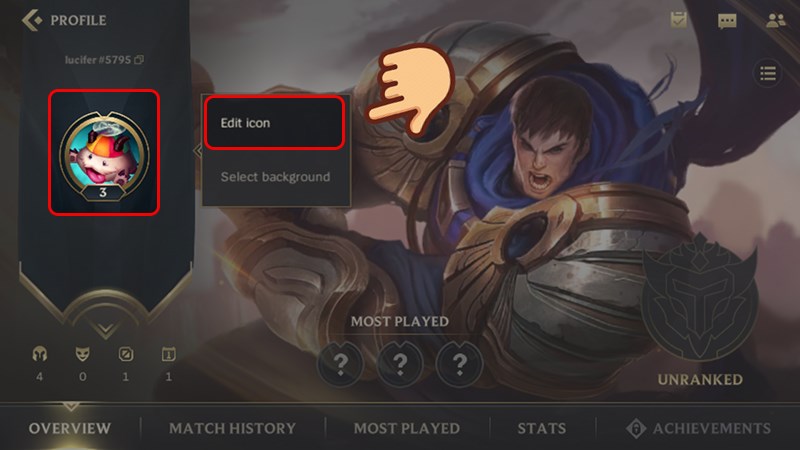 Nhấn v&agrave;o icon v&agrave; chọn Edit icon