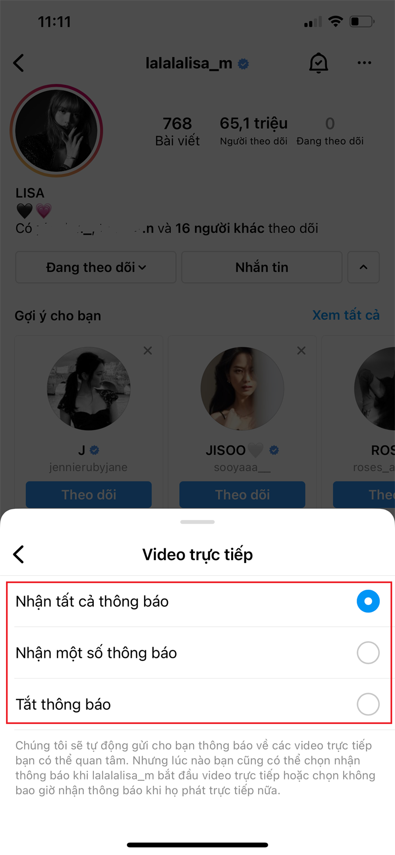 Chọn nhận tất cả th&ocirc;ng b&aacute;o