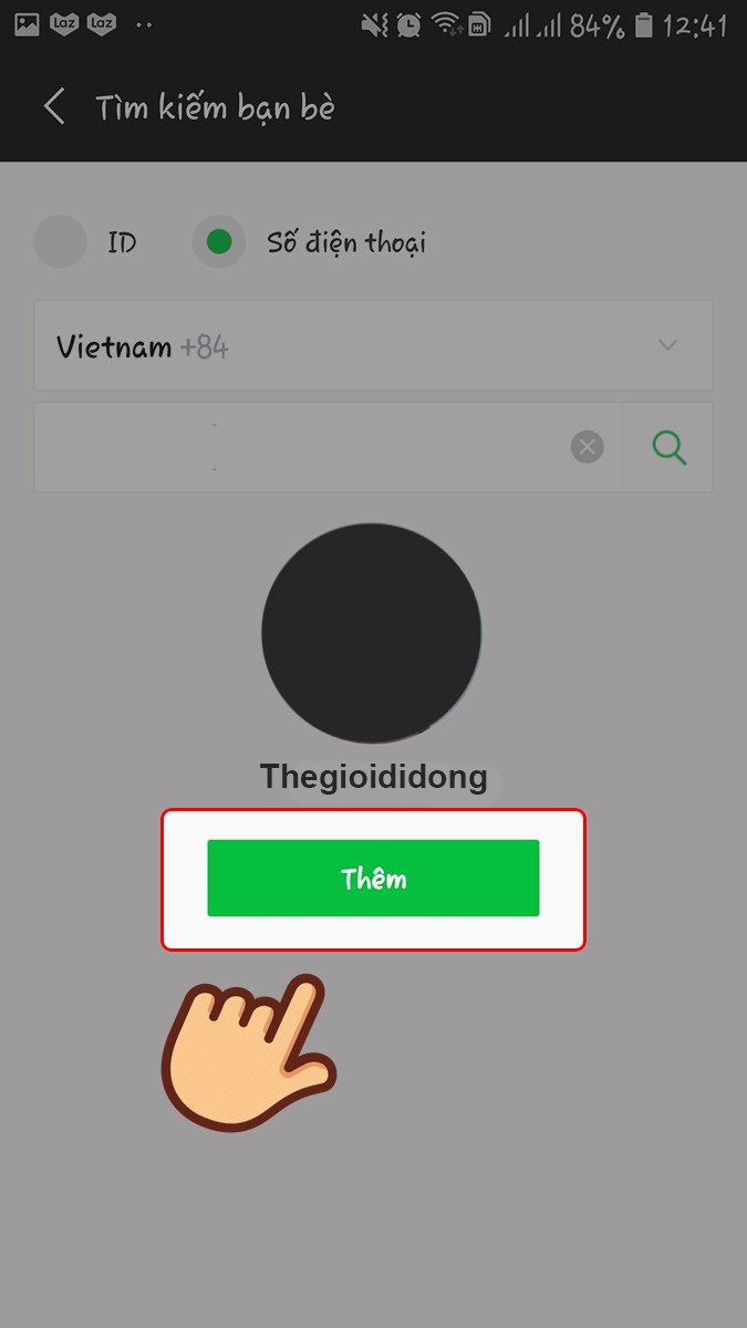 Chọn Thêm để kết bạn