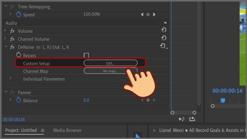 Nhấn vào Edit ở mục Custom Setup