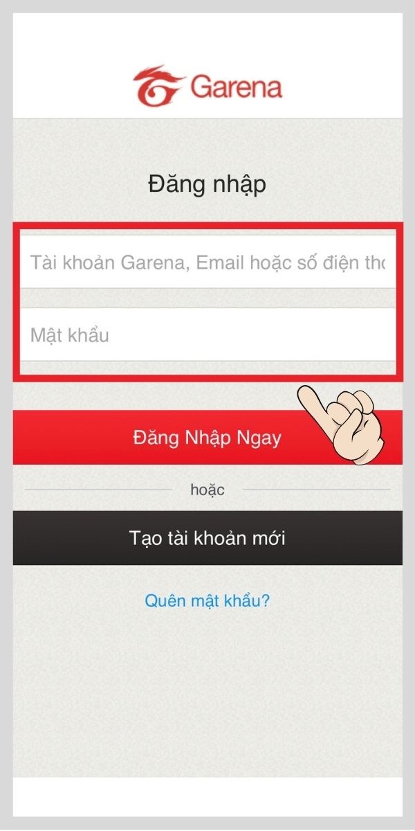 Đăng nhập bằng tài khoản Garena