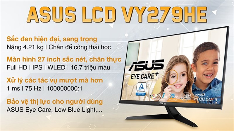 M&agrave;n h&igrave;nh Asus VY279HE 27 inch Full HD