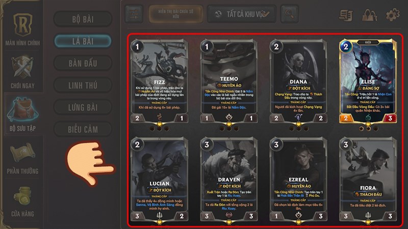 Lựa chọn qu&acirc;n b&agrave;i bạn muốn mua