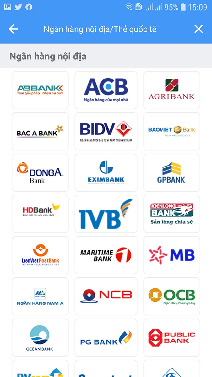 Chọn ng&acirc;n h&agrave;ng bạn muốn