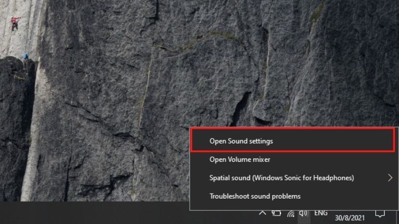Nhấp chọn Sound settings