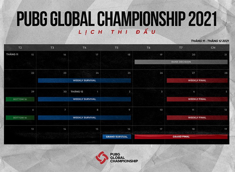 Lịch thi đấu PUBG Global Championship 2021