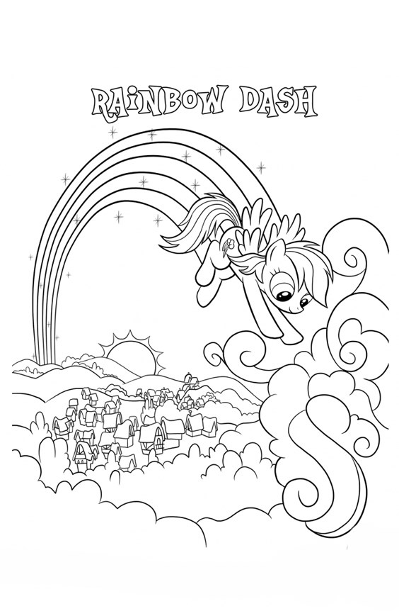 Tranh tô màu Pony cầu vồng - 4