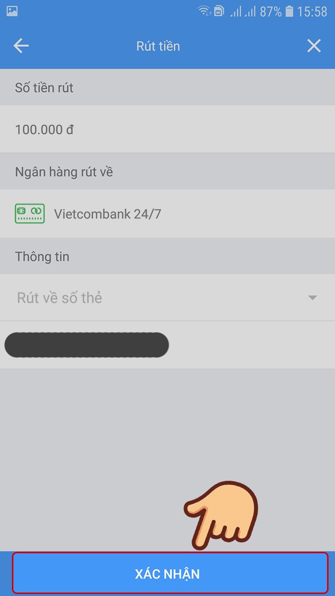 Chọn X&aacute;c nhận